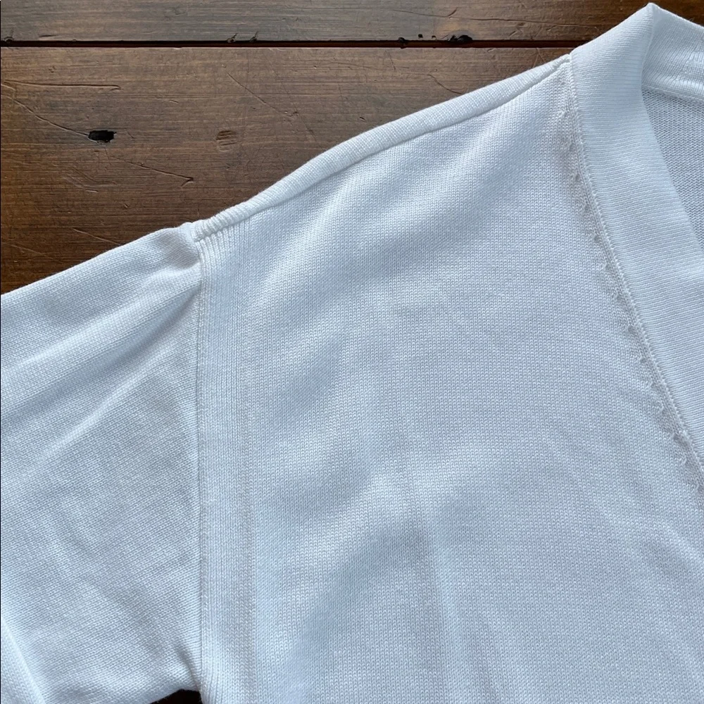 Talbots White Button Down Cardigan Sz S